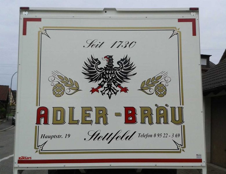 Raithel Werbetechnik und Textildruck - Fahrzeugbeschriftung - Adler Bräu - Stettfeld