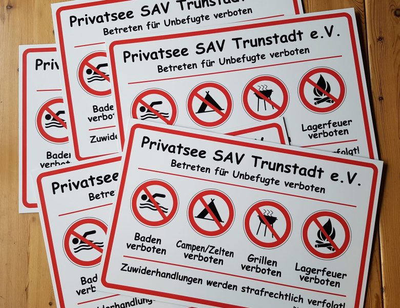 Raithel Werbetechnik und Textildruck - Angelverein Trunstadt - Trunstadt - Schilder - Digitaldruck mit Schutzlaminat - Aludibond