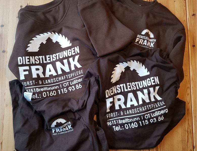 Raithel Werbetechnik und Textildruck - Dienstleistungen Frank - Breitbrunn/OT Lußberg - Sweater im Siebdruck veredelt.