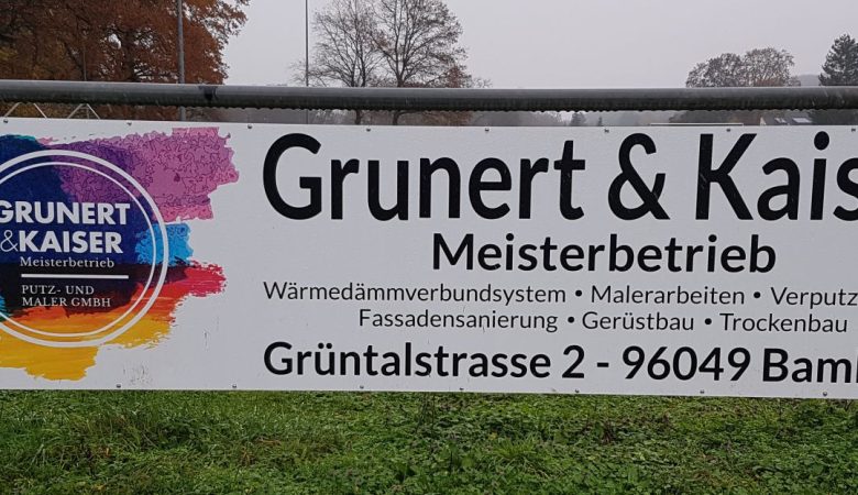 Raithel Werbetechnik und Textildruck - Grunert & Kaiser - Maler und Putz - Meisterbetrieb - Bandenwerbung - Post SV Bamberg