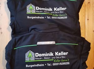 Textildruck | Keller Dominik – Bauunternehmen | Burgwindheim