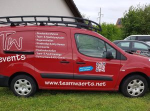 Fahrzeugbeschriftung | TW events – Team- u. Outdoor-Trainings | Bamberg/Kemmern